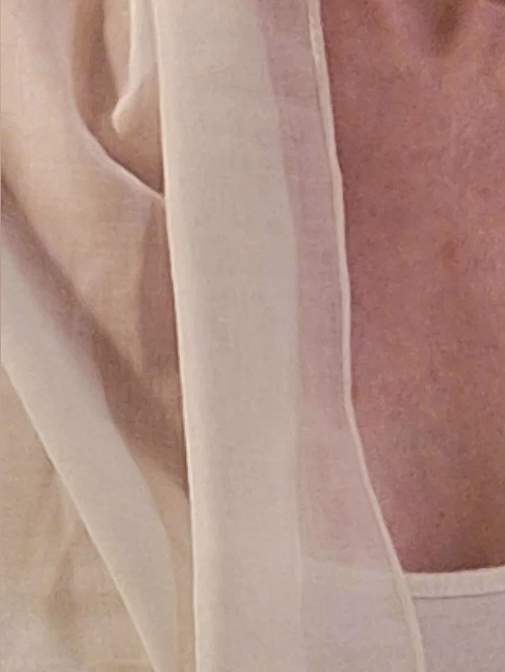 Off-White Scarf w/ Detailed Light Blue Flowers
